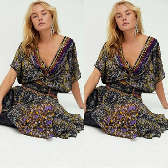 Free People Furnished Floral Maxi Dress Si… - Picture 2 of 10